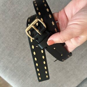 All Saints Black Belt with Gold Accents